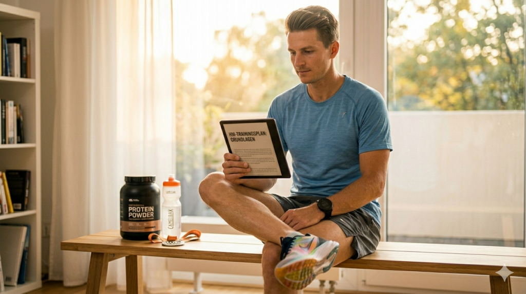 Laufanfänger verinnerlicht die 4 Grundlagen des Halbmarathon-Training: Longrun, locker Laufen, Verpflegung und Pace-Disziplin.