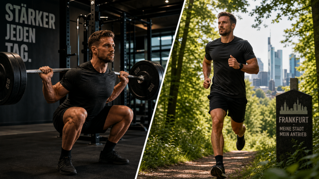 Hybrid Athlete Training: Krafttraining im Gym und Laufen im Stadtwald Frankfurt – Knieschutz durch Muskelaufbau für Läufer